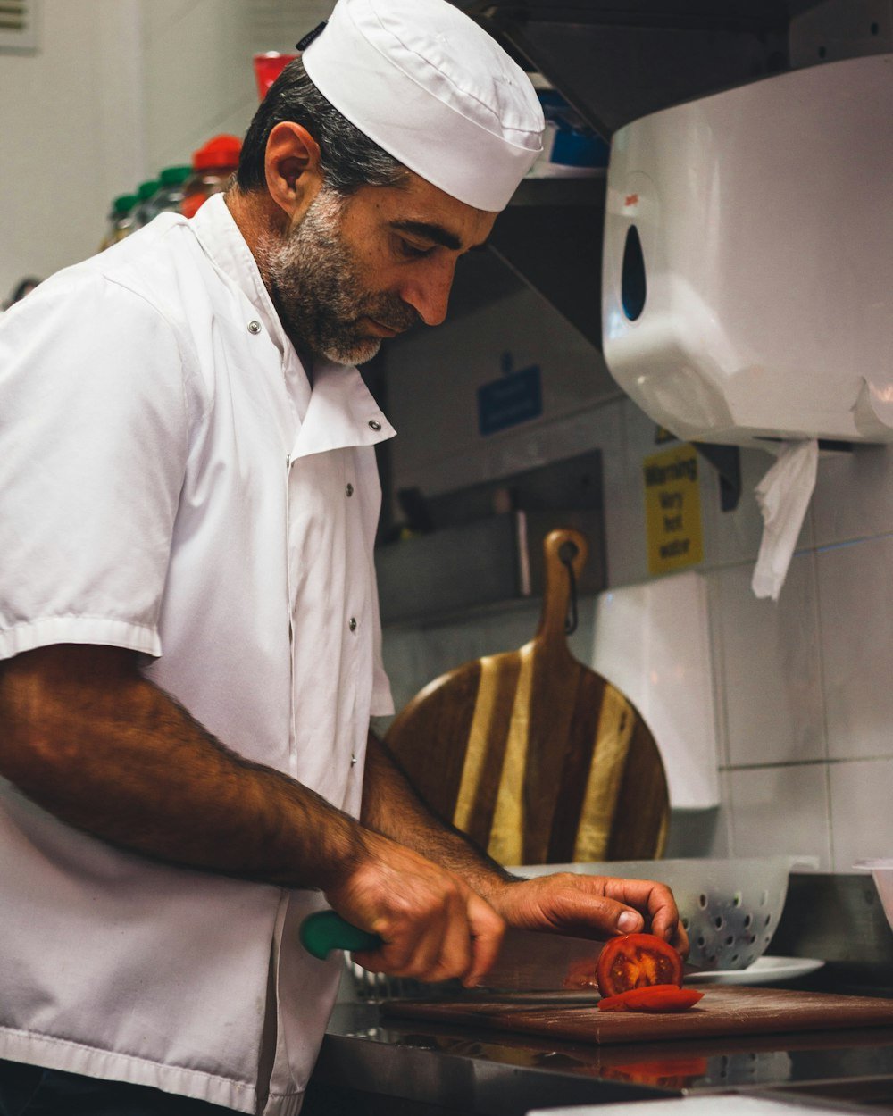 Chef at work in a hotel kitchen